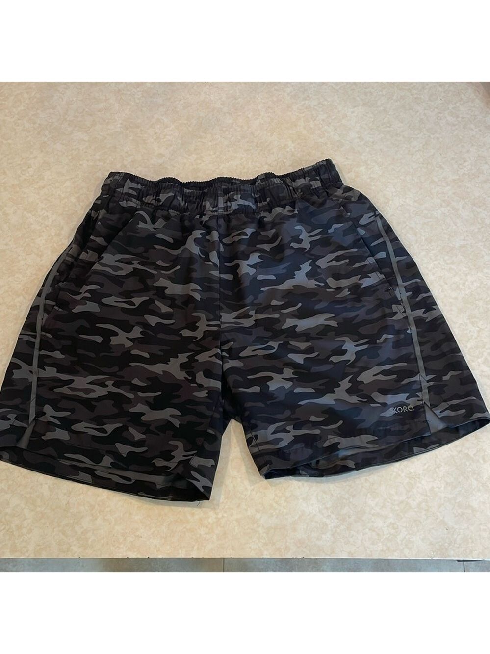 Skora Black and Camo Quick Dry Women's Running Shorts New Reflective, Sz Lg